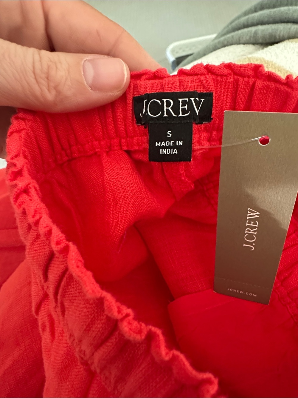 J. Crew Wide-Leg Drawstring Pants in Bright Coral - Picture 7 of 7